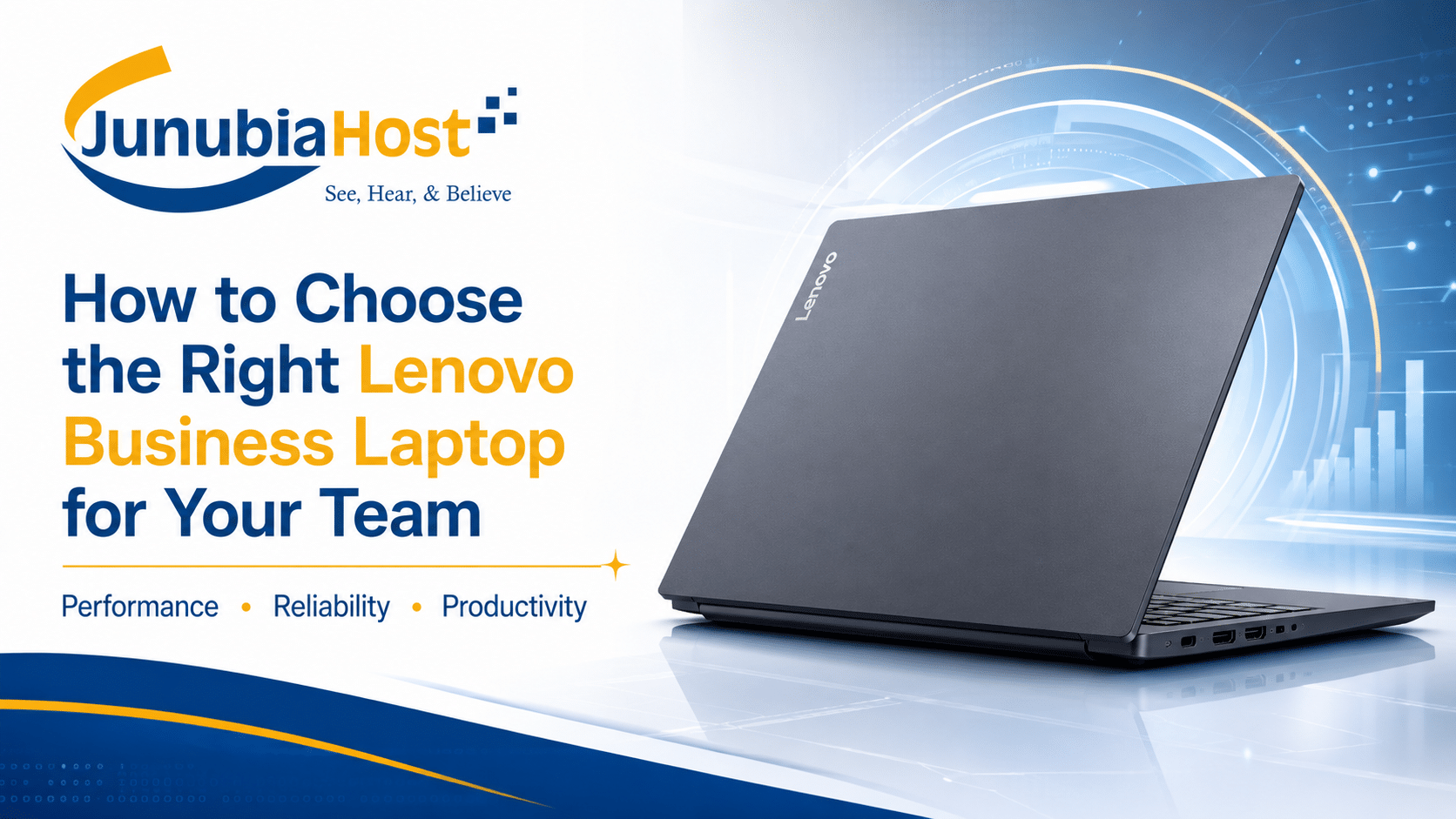 Banner ad: How to choose the right Lenovo business laptop for your team, with a Lenovo laptop on the right and a blue tech background.
