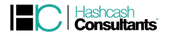 Hashcash Consultants logo with teal and black lettering