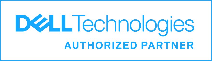 Dell Technologies Authorized Partner badge on white background with blue border